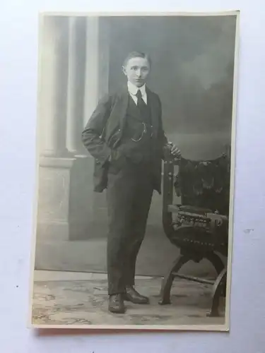 Alte AK Fotokarte Junger Mann Nürtingen um 1920 [aK629]