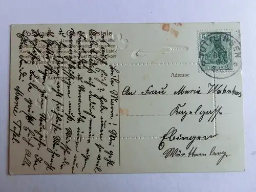 Alte AK Grußkarte Neujahr Prägekarte 1906 [aK646]