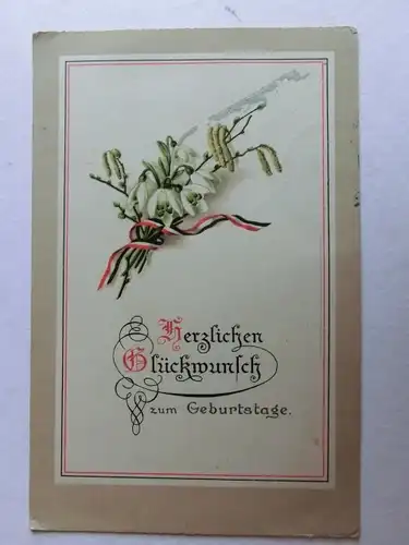 Alte AK Grußkarte Geburtstag Schneeglöckchen 1917 [aK682]