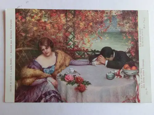 Alte AK Gemäldekarte Louis Ridel Das Ende eines Traumes um 1920 [aK710]