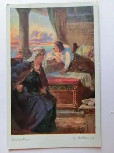 Alte AK Gemäldekarte Gg. Mühlberg Tristan Sage [aK722]