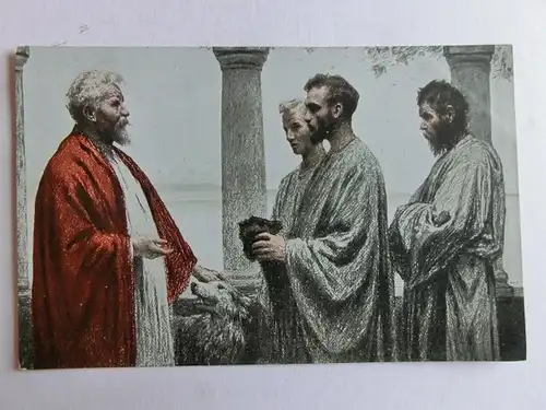 Alte AK Künstlerkarte E. Burnand Die anvertrauten Pfunde [aK734]