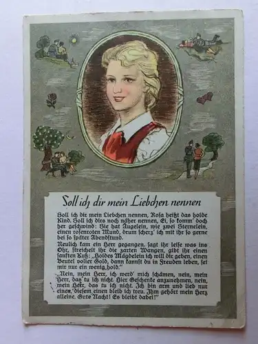 Alte AK Soll ich dir mein Liebchen … Lied Karte Soldaten 1942 [aK775]