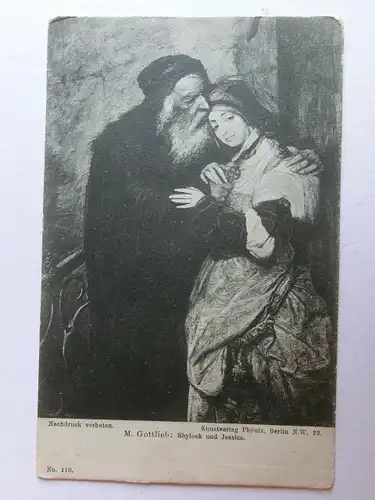 Alte AK M. Gottlieb Shylock und Jessica  um 1900 [aK779]