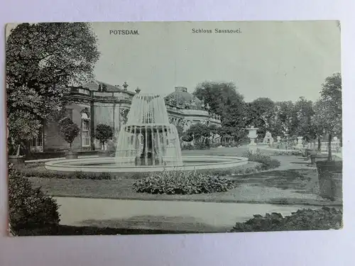 Alte AK Potsdam Schloß Sanssouci Springbrunnen [aK803]