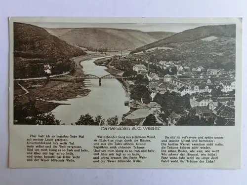 Alte AK Carlshafen Karlshafen Weser Juliushöhe Gedicht Lied [aK818]