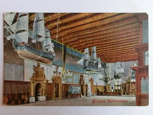 Alte AK Bremen Rathaussaal 1923 [aK835]