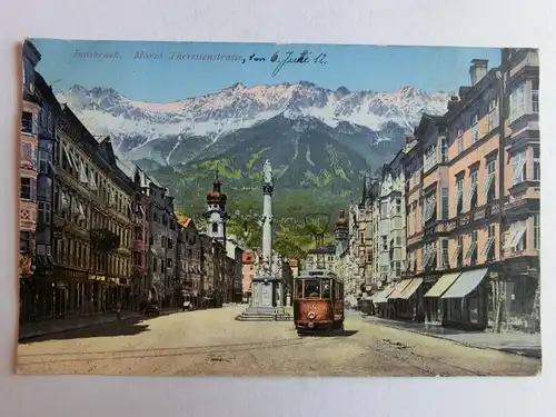 Alte AK Innsbruck Maria Theresia Straße Straßenbahn um 1920 [aK843]