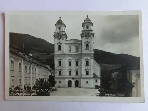 Alte AK Mondsee Kirche und Schloß Salzkammergut [aK844]