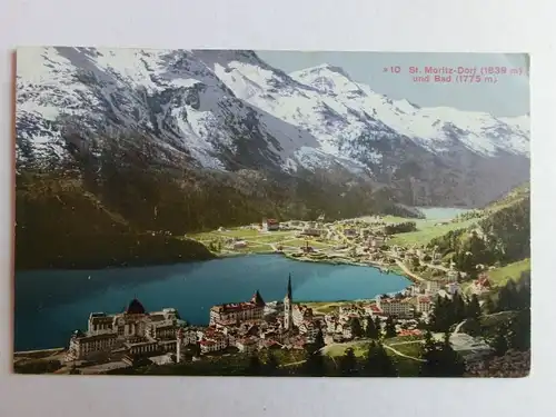 Alte AK St. Moritz Dorf und Bad um 1920 [aK851]