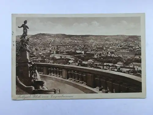 Alte AK Stuttgart Blick v. Eugensbrunnen [aO928]