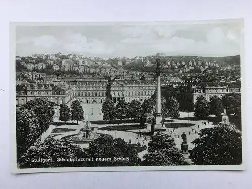 Alte AK Stuttgart Schlossplatz Neues Schloß [aO935]