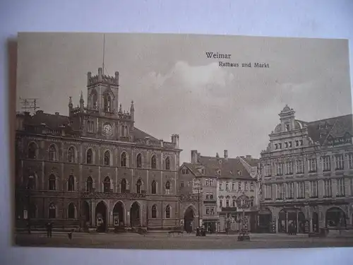 Alte AK Weimar Rathaus und Markt [aC120]