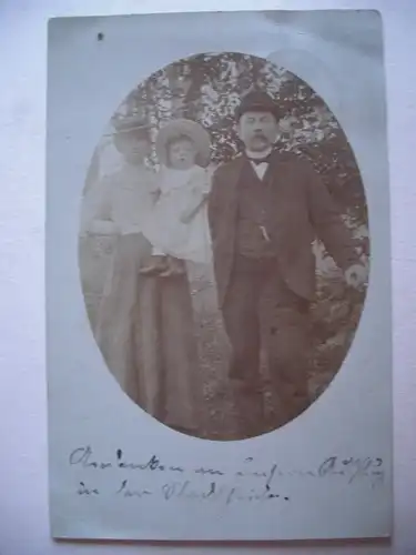 Alte AK Fotokarte Familie Stempel Spandau 1907 [aC253]