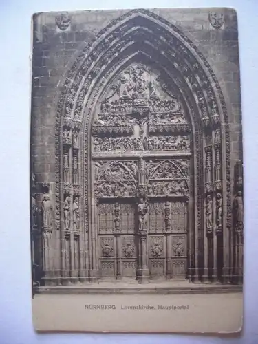 Alte AK Nürnberg Lorenzkirche Hauptportal [aC257]