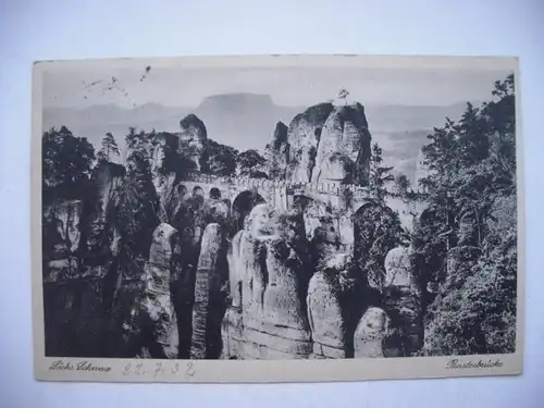 Alte AK Sächsische Schweiz Basteibrücke [aC348]
