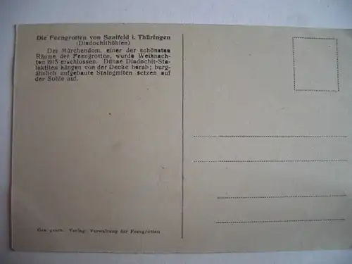 Alte AK Saalfeld Thüringen Feengrotten Höhle [aD9]