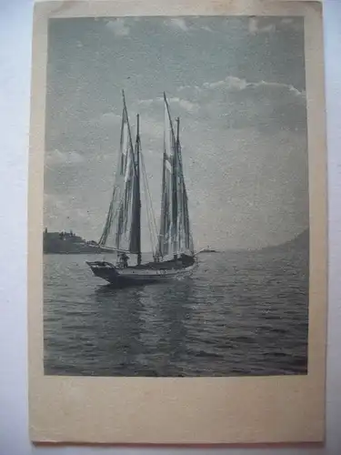 Alte AK Segelboot Kupfertiefdruck [aD19]
