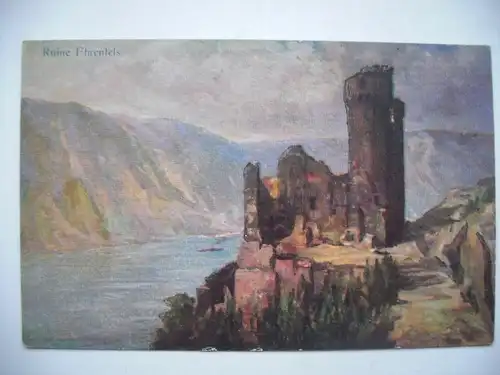 Alte AK Künstlerkarte Ruine Ehrenfels [aD346]