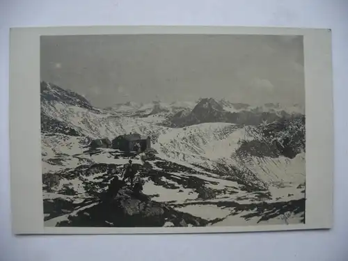 Alte AK Fotokarte Unbekannter Berg Bergütte Alpen Berge [aD386]