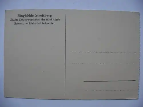 Alte AK Streitberg Binghöhle Fränkische Schweiz [aD428]