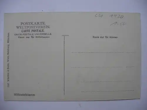 Alte AK Höllentalklamm Wasserfall  [aD137]