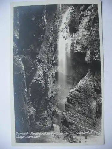 Alte AK Garmisch Partenkirchen Partnachklamm Schleierfall [aD145]