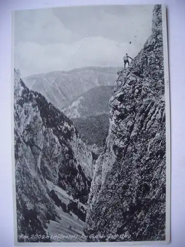 Alte AK Rax Höllental Gustav Jahnsteig Bergsteigen Bergsteiger [aD213]