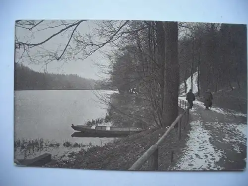 Alte AK Naturfotografie Fluss Weg Wald Kahn [aD239]