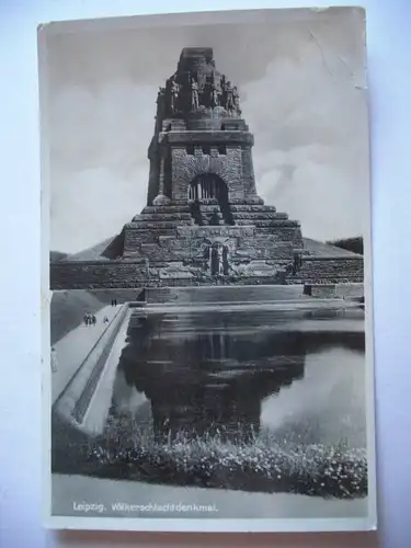 Alte AK Leipzig Völkerschlachtdenkmal (mit Knickfalte) [S72]
