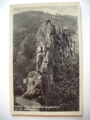Alte AK Bodetal Hexentanzplatz Roßtrappe [S268]