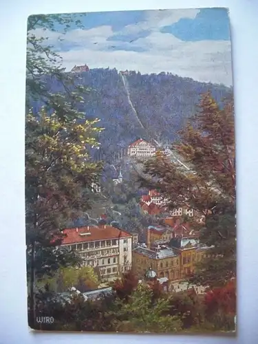 Alte AK Künstlerkarte Wildbad Sommerberg Bergbahn  [S340]