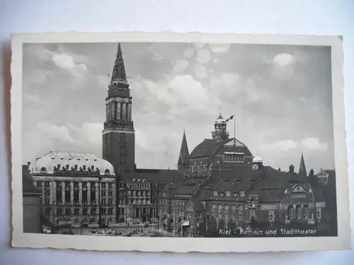 Alte AK Kiel Rathaus und Stadttheater [S344]