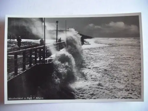 Alte AK Westerland Sylt Sturm [S347]