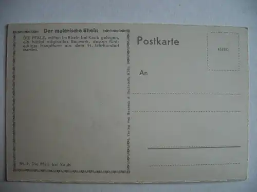 Alte AK Die Pfalz bei Caub Kaub [S419]