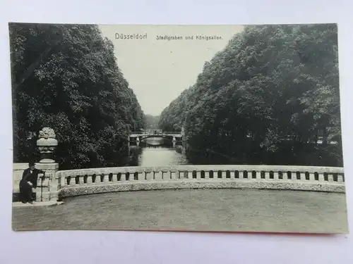 Alte AK Düsseldorf Stadtgraben und Königsallee 1916 [aR19]