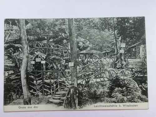 Alte AK Wiesbaden Leichtweisshöhle 1909 [aR34]