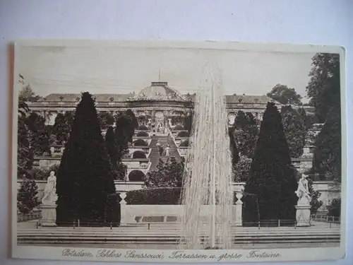 Alte AK Potsdam Schloß Sanssouci Terrasssen [S488]