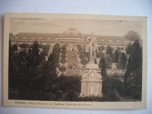 Alte AK Potsdam Schloß Sanssouci Denkmal Friedrich d. Großen [S490]