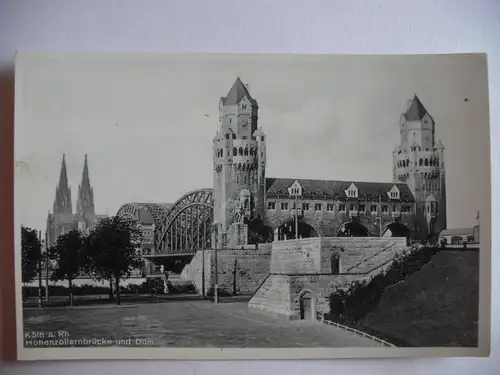 Alte AK Köln Hohenzollernbrücke und Dom [S529]