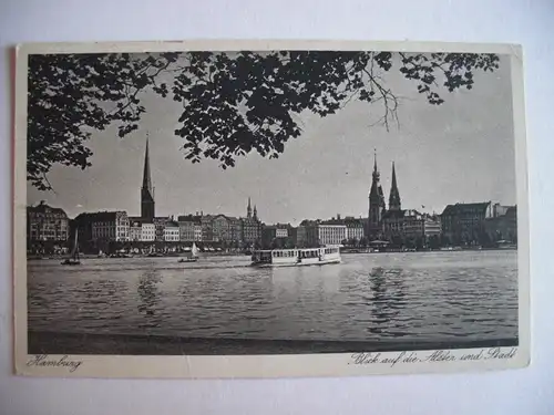Alte AK Hamburg Blick auf Alster  und Stadt [S534]