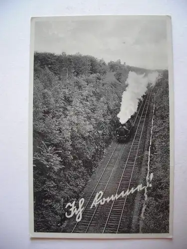 Alte AK „Ich komme“ Dampflok Eisenbahn [S561]