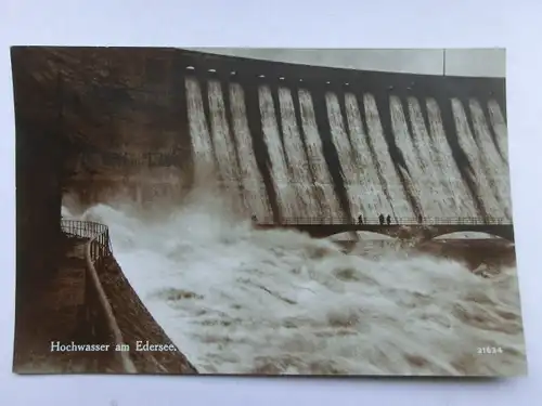 Alte AK Waldeck Edersee Hochwasser [aR360]