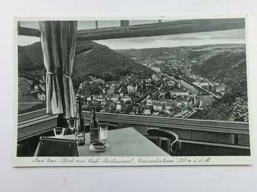 Alte AK Bad Ems Blick vom Cafe Restaurant Concordiaturm [aR367]