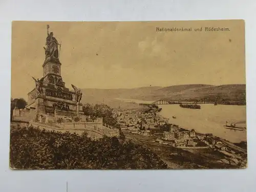 Alte AK Rüdesheim Nationaldenkmal 1919 [aR604]