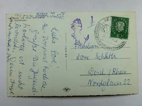 Alte AK Boppard Der Rheinbogen [aR608]