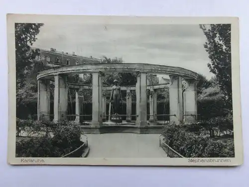 Alte AK Karlsruhe Stephansbrunnen [aR487]