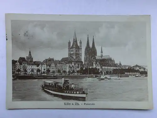 Alte AK Köln Panorama Dampfer [aR572]