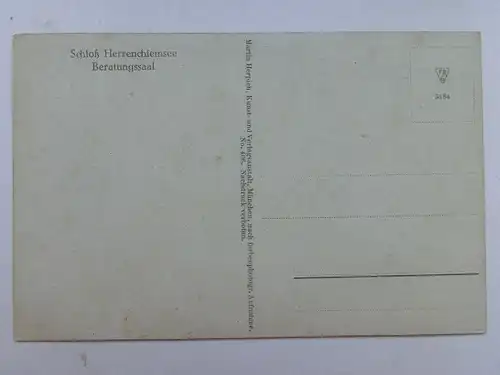 Alte AK Schloß Herrenchiemsee Beratungssaal um 1920 [aT4]