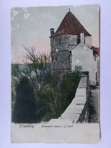 Alte AK Friedberg Folterturm (beschädigt) [aT25]